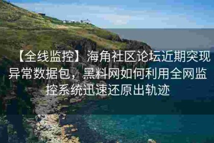 【全线监控】海角社区论坛近期突现异常数据包，黑料网如何利用全网监控系统迅速还原出轨迹