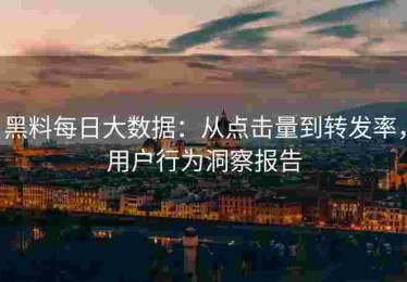 黑料每日大数据：从点击量到转发率，用户行为洞察报告