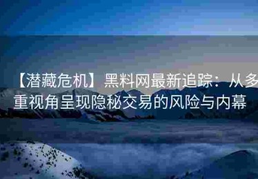 【潜藏危机】黑料网最新追踪：从多重视角呈现隐秘交易的风险与内幕