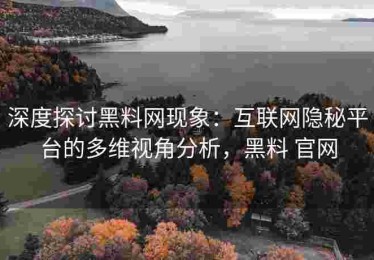 深度探讨黑料网现象：互联网隐秘平台的多维视角分析，黑料 官网