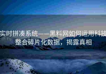 实时拼凑系统——黑料网如何运用科技整合碎片化数据，揭露真相